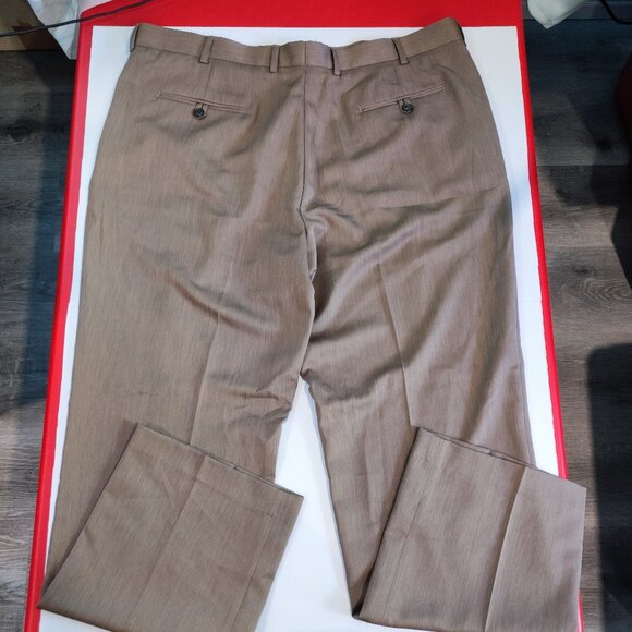 Perry Ellis flat front business /casual dress pants tan colour man's size 40X32 - Picture 3 of 11